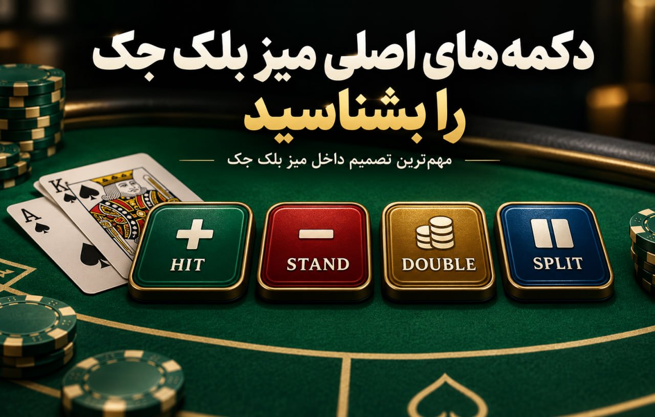 دکمه های اصلی میز بلک جک را بشناسید